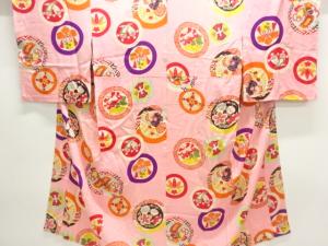 アンティーク　錦紗花に宝尽くし模様単衣長襦袢